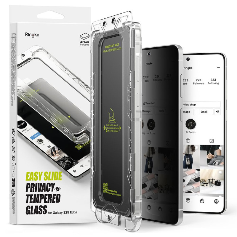 Ochranné sklo Ringke EASY SLIDE pro GALAXY S25 EDGE - privacy (2 ks)