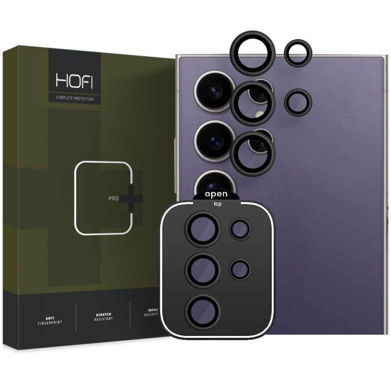 Ochranné sklo Hofi CAMRING PRO+ pro Samsung GALAXY S24 ULTRA - černá