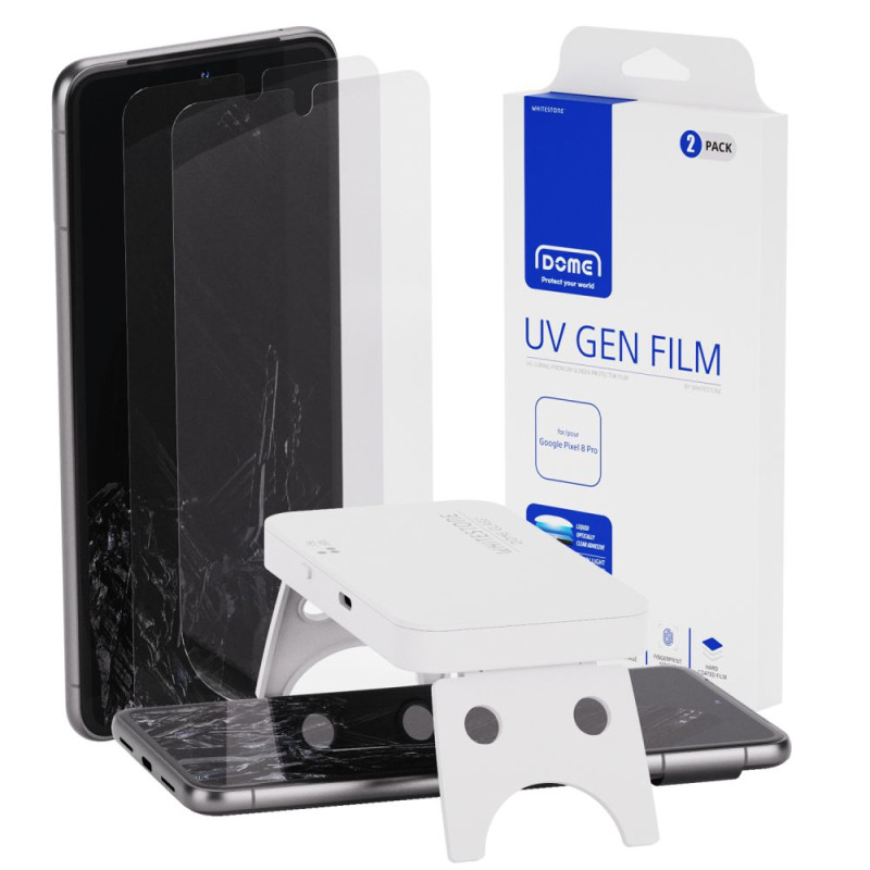 Ochranné sklo Whitestone WHITESTONE DOME UV GEN pro PIXEL 8 PRO - čiré (2-pack)