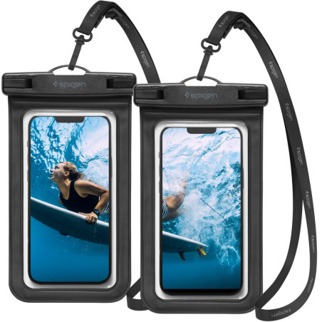 Pouzdro Spigen A601 IPX8 2-pack pro zařízení do 8,2" – černé