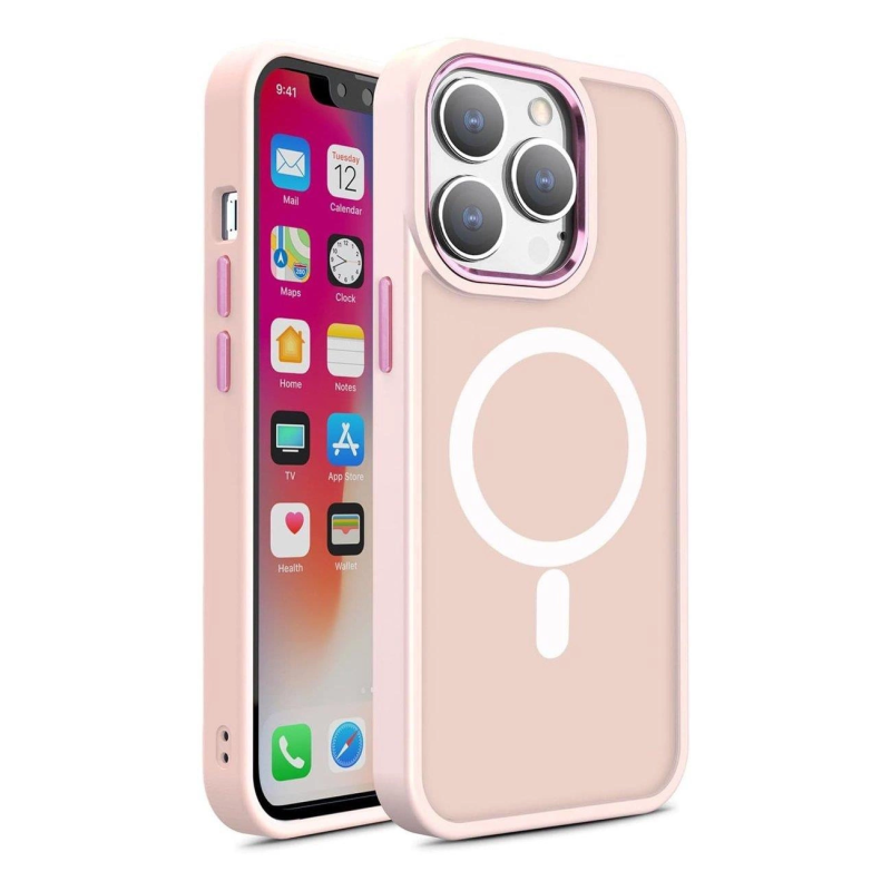 Pouzdro AG PREMIUM Color Matte s Magsafe pro iPhone 14 Pro Max - růžové