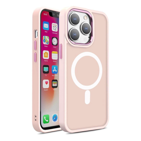 Pouzdro AG PREMIUM Color Matte s Magsafe pro iPhone 14 Pro Max - růžové