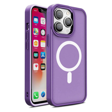 Pouzdro AG PREMIUM Color Matte s Magsafe pro iPhone 15 - fialové