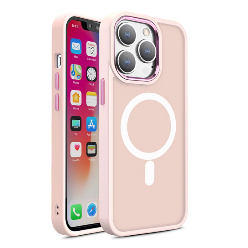 Pouzdro AG PREMIUM Color Matte s Magsafe pro iPhone 15 - růžové