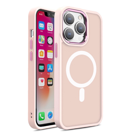 Pouzdro AG PREMIUM Color Matte s Magsafe pro iPhone 15 - růžové