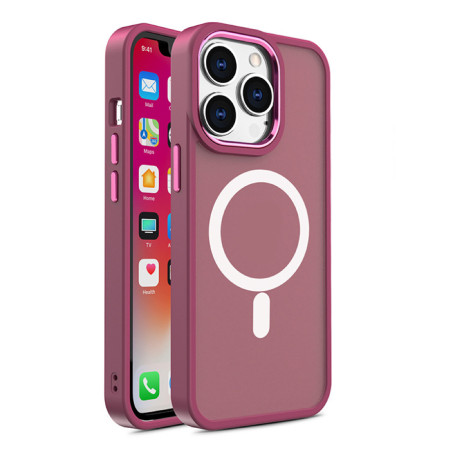 Pouzdro AG PREMIUM Color Matte s Magsafe pro iPhone 15 - vínové