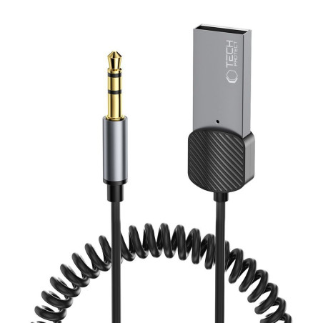 Audio adaptér Tech-Protect UltraBoost 3,5mm jack (samec) / Bluetooth – šedý