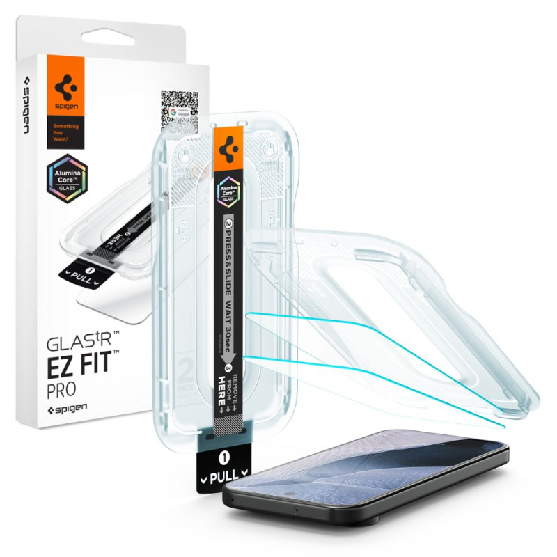 Ochranné sklo Spigen GLAS.TR EZ FIT PRO AC 2-PACK pro Google Pixel 11 / 11 Pro - clear