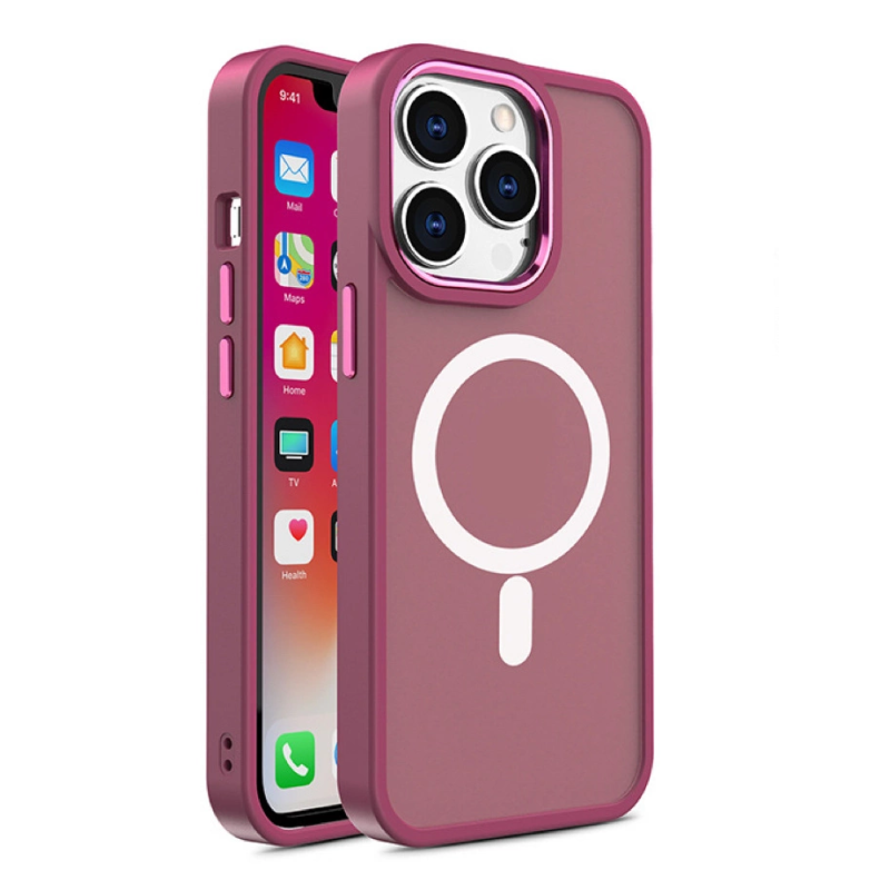 Pouzdro AG PREMIUM Color Matte s Magsafe pro iPhone 15 Pro - vínové