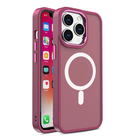 Pouzdro AG PREMIUM Color Matte s Magsafe pro iPhone 15 Pro - vínové