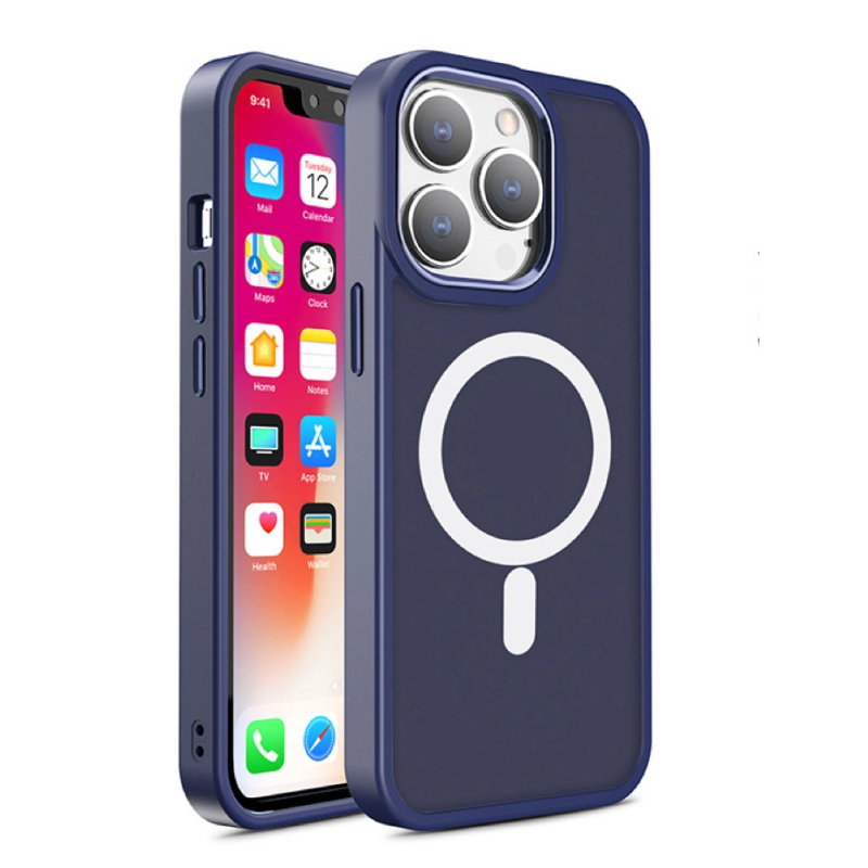 Pouzdro AG PREMIUM Color Matte s Magsafe pro iPhone 15 Pro Max - tmavě modré