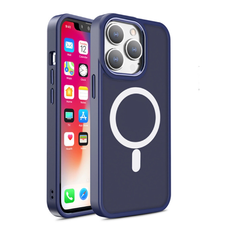 Pouzdro AG PREMIUM Color Matte s Magsafe pro iPhone 15 Pro Max - tmavě modré