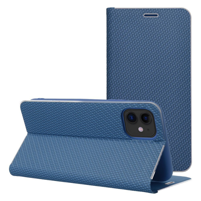 Kryt LUNA Book Carbon pro iPhone 17 PRO MAX / 18 PRO MAX - carbon blue