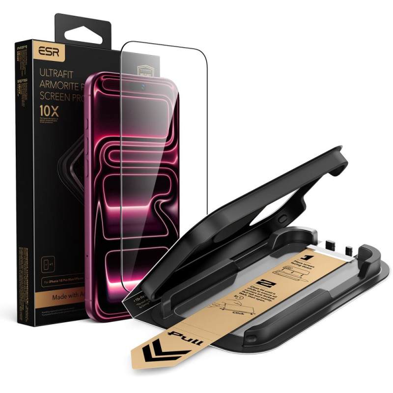 Ochranné sklo ESR ULTRAFIT ARMORITE PRO pro iPhone 17 Pro Max / 18 Pro Max - černé