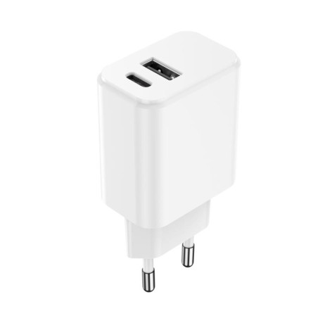 Nabíječka Setty 20W do sítě 1xUSB + USB-C 3A - bílá