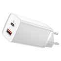 Nabíječka Baseus GaN2 Lite 65W USB+USB-C - bílá