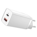 Nabíječka Baseus GaN2 Lite 65W USB+USB-C - bílá
