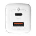 Nabíječka Baseus GaN2 Lite 65W USB+USB-C - bílá