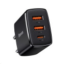 Baseus CCCP30UE nabíječka 30W USB-C + 2×USB-A černá