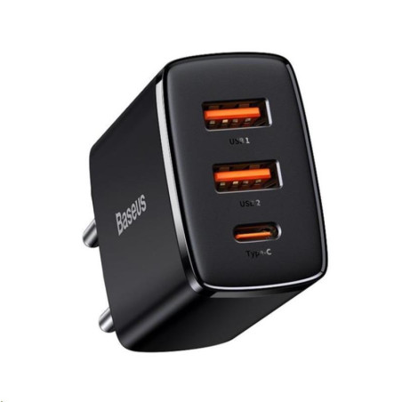 Baseus CCCP30UE nabíječka 30W USB-C + 2×USB-A černá