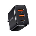 Baseus CCCP30UE nabíječka 30W USB-C + 2×USB-A černá