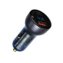 Nabíječka do auta Baseus 65W 1x USB, 1x USB-C šedá