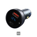 Nabíječka do auta Baseus 65W 1x USB, 1x USB-C šedá
