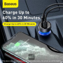 Nabíječka do auta Baseus 65W 1x USB, 1x USB-C šedá