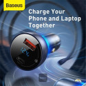 Nabíječka do auta Baseus 65W 1x USB, 1x USB-C šedá