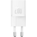 Baseus GaN5 Mini 20W nabíječka USB-C 1× - bílá