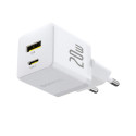Nabíječka do sítě Baseus Palm 20W USB-C/USB-A - bílá