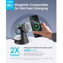 Anker MagGo B25M4 3v1 nabíječka MagSafe 15W - černá
