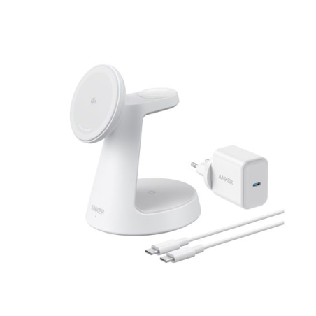 Anker MagGo B25M4 3v1 15W nabíječka MagSafe bílá