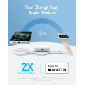 Anker MagGo B25M8 3v1 bezdrátová nabíječka pro iPhone - bílá