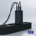 Nabíječka Allity ATC-01-65WACC 65W GaN (2×USB-C+USB-A) - černá