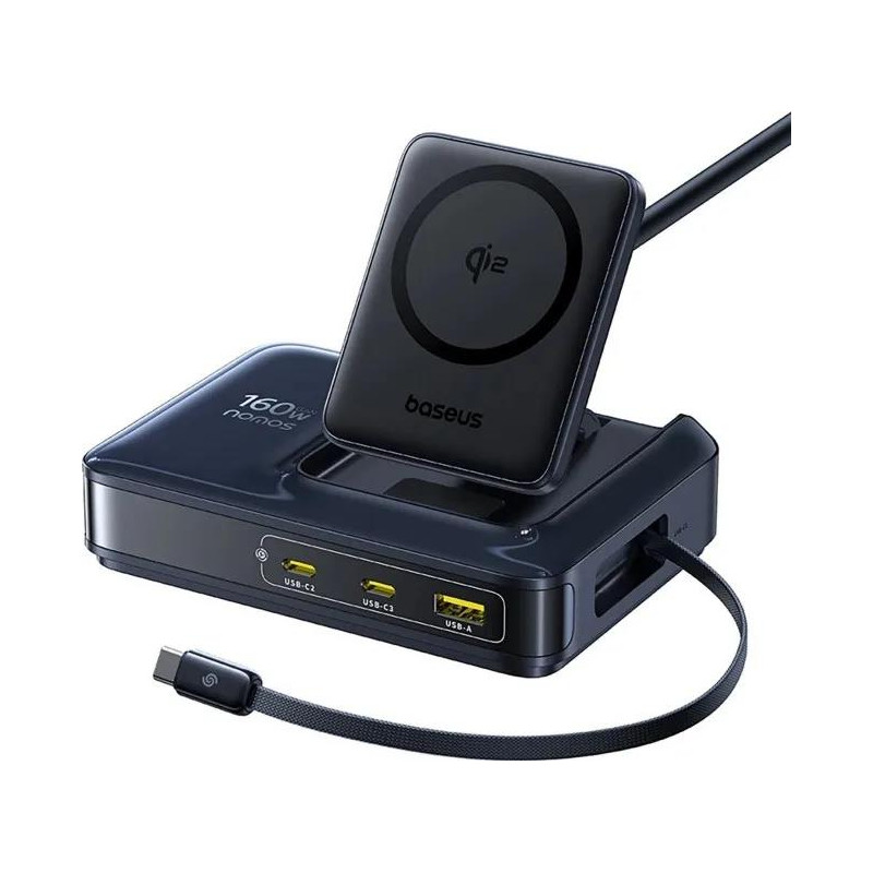 Nabíječka do sítě Baseus NOMOS NH21 160W pro 5 zařízení - černá