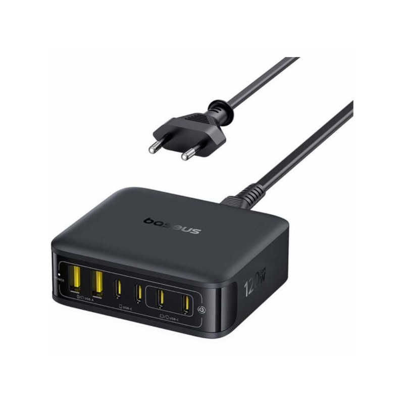 Nabíječka Baseus EnerFill FH21 120W 4xUSB-C, 2xUSB pro notebooky - černá