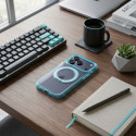 Kryt OEM FRAME CIRCLE STAND iPhone 18 Pro Max světle modrá