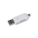 Forever USB/microUSB OTG čtečka microSD/SD – bílá