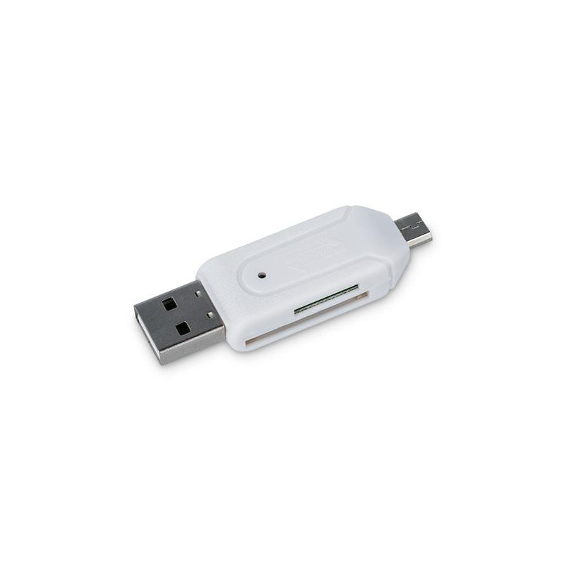 Čtečka paměťových karet Forever USB/microUSB OTG bílá
