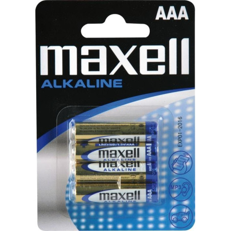 Alkalická baterie Maxell AAA (R03) 1,5 V – 4 ks