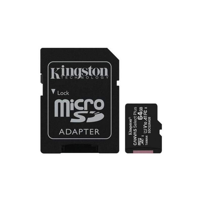Paměťová karta Kingston 64GB microSDXC Class 10 UHS-I pro Android - s adaptérem SD2