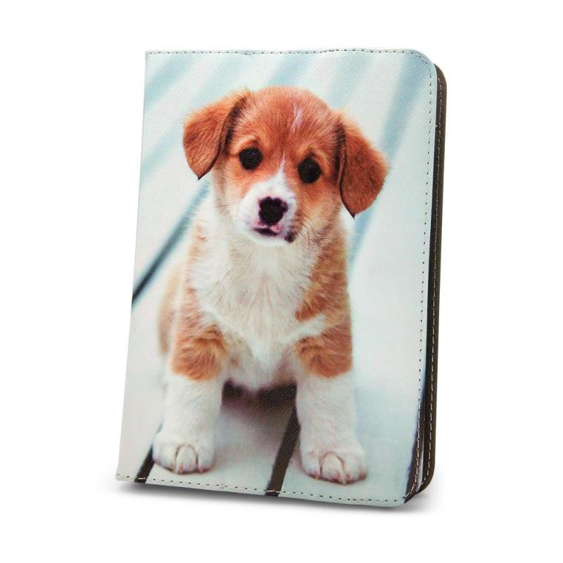 Pouzdro GreenGo Fashion Cute Puppy pro 9-10" tablet - barevný vzor (puppy)