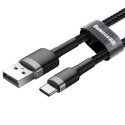 Kabel Baseus Cafule USB/USB-C 2m 2A QC3.0 – šedo-černý
