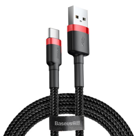 Kabel Baseus Cafule Cable USB/USB-C 2 m - červeno-černý