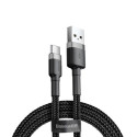 Kabel Baseus Cafule USB/USB-C 1m 3A – šedo-černý