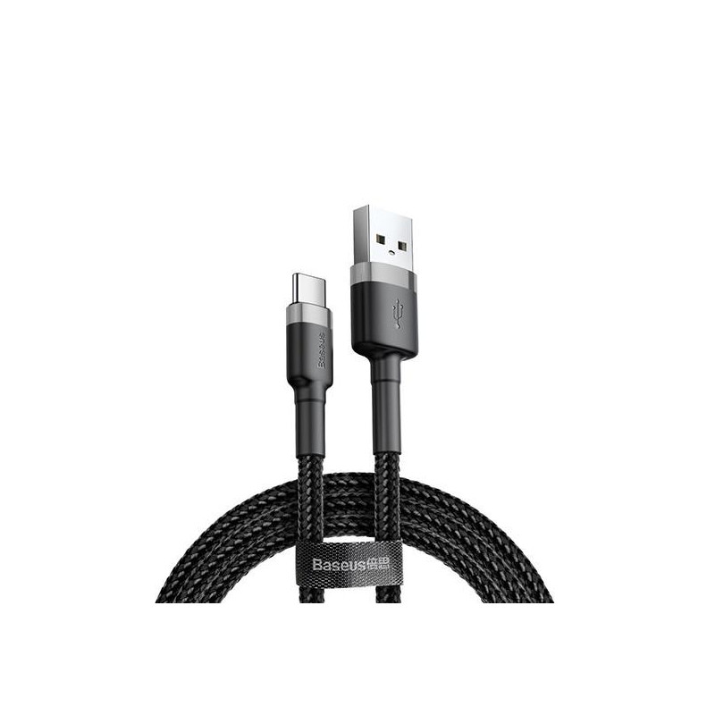 Kabel Baseus Cafule USB/USB-C 1m 3A pro zařízení s USB-C - šedo-černý