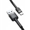 Kabel Baseus Cafule USB/USB-C 1m 3A – šedo-černý