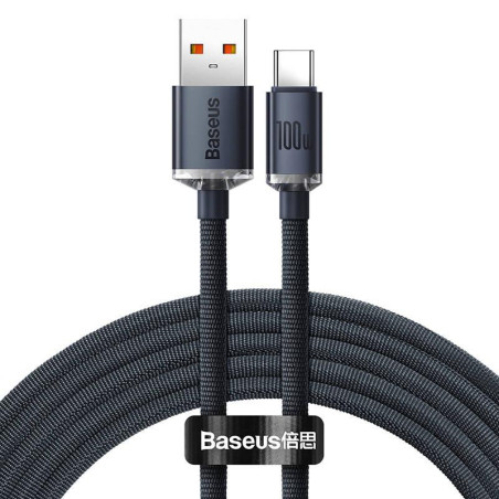 Baseus Crystal Shine kabel USB/USB-C 100W 1,2 m černý