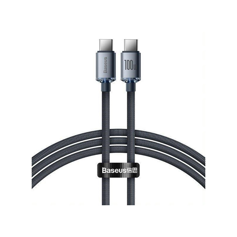 Kabel Baseus CRYSTAL SHINE pro USB-C/USB-C - černý